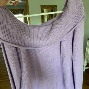 Lavender off shoulder maternity sweater